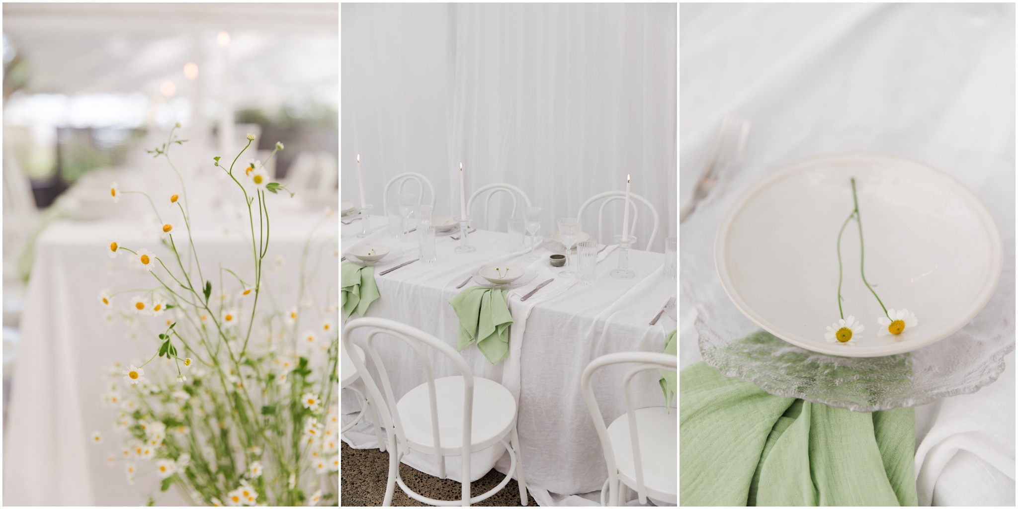 Elegant wedding table styling surrounded by greenery at Omahanui Venue